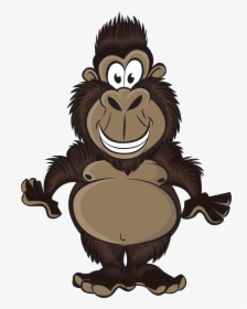 Baby Gorilla Cartoon - Gorilla Holding Sign, HD Png Download, Free Download