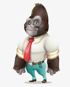 Business Gorilla Cartoon Vector Character - Cartoon Gorilla, HD Png Download, Free Download
