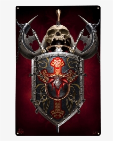 Dragon Shield Fantasy Metal Sign - Fantasy Shield Artwork, HD Png Download, Free Download