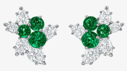 Berry Cluster By Harry Winston, Emerald And Diamond - Diamond Earrings, HD Png Download, Free Download