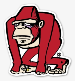 Red Gorilla Sticker - Sticker, HD Png Download, Free Download