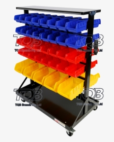 Red Label Parts Storage Bin Rack 74 Bin - Shelf, HD Png Download, Free Download