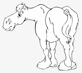 Transparent Cartoon Horse Png - Black And White Cartoon Horse, Png Download, Free Download