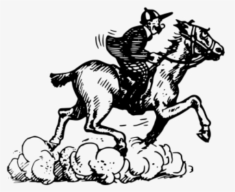 Cartoon Man Rides Horse - Mane, HD Png Download, Free Download