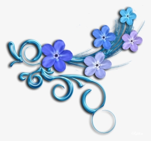 Decorative Corner Png - Blue Flower Corners Png Clipart, Transparent Png, Free Download