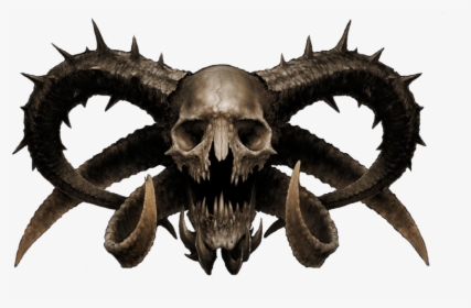 Skull Horns Png - Demon Skull Png, Transparent Png, Free Download
