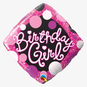 18 Inch Happy Birthday Girl With Pink & Black Foil - Happy Birthday Pink And Black Balloons, HD Png Download, Free Download