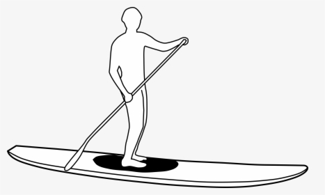 Stand Up Paddleboard Silhouette Clip Arts - Stand Up Paddle Dessin, HD Png Download, Free Download
