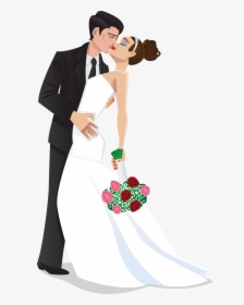 Transparent Wedding Dress Clipart Png - Bride And Groom Clipart, Png Download, Free Download