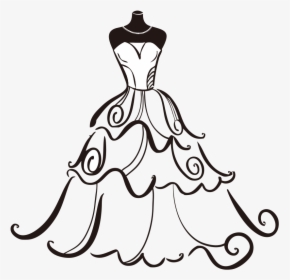 Banner Free Dress Bride Clip Art Transprent - Clipart Wedding Dress, HD Png Download, Free Download