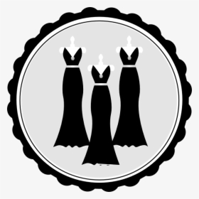 Dress Svg Bridesmaid - Bridesmaid Clipart Black And White, HD Png Download, Free Download