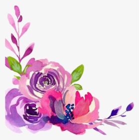 Flower Border Wallpaper Desktop Watercolor Design Floral - Watercolor Flower Border Transparent, HD Png Download, Free Download