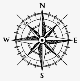 Compass Rose Hand Drawn, HD Png Download, Free Download