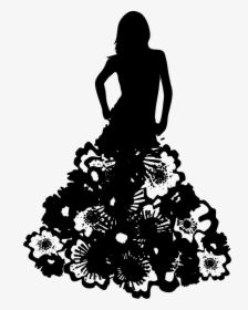 Wedding Dress Gown Silhouette Clothing - Model Dress Silhouette Png, Transparent Png, Free Download