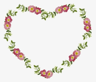Transparent Flowers Frame Png - Heart With Flowers Png, Png Download, Free Download