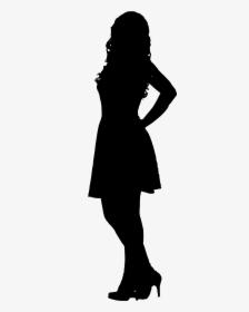 Silhouette Woman In Dress At Getdrawings - Woman Silhouette Png, Transparent Png, Free Download