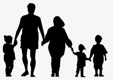 Silhouette Of A Family Holding Hands, HD Png Download, Free Download
