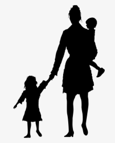 Stock Photography Silhouette Royalty-free Child Mother - Mother And Children Silhouette, HD Png Download, Free Download