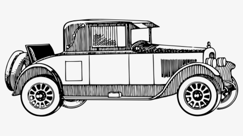 Classic Car,antique Car,compact Car - Vintage Car Clipart Black And White, HD Png Download, Free Download