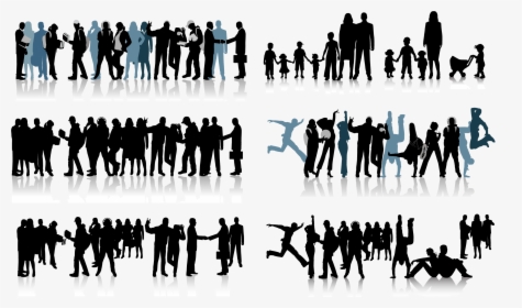 All Kinds Of People Black And White Silhouette Vector - People Photoshop Black And White, HD Png Download, Free Download