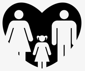 Couple With Daughter In A Heart - Icon Family In White, HD Png Download, Free Download