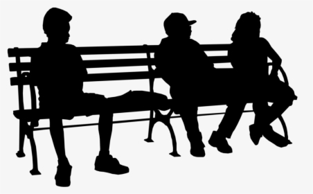 People Sitting At Table Silhouette Png - People Sitting On Bench Png, Transparent Png, Free Download