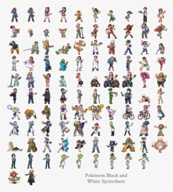 Transparent People Png Black And White - Pokemon Black Trainer Sprites, Png Download, Free Download