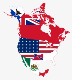 Flag Map North America - North America Map With Flags, HD Png Download, Free Download