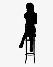 Bar Silhouette Of Woman Sitting, HD Png Download, Free Download