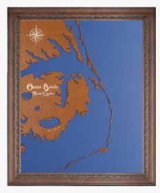 Custom Crafted Silhouettes Engraved Wood Lake Maps - Picture Frame, HD Png Download, Free Download