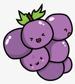 Kavaii Grape Chibi Food - Chibi Grapes, HD Png Download, Free Download