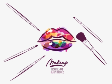 And Artist Makeup Illustration Lips Vector Cosmetics - Makeup Vector Png Free, Transparent Png, Free Download