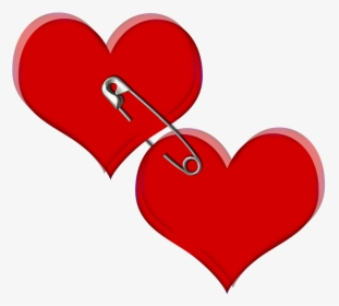 Heart, Love, Red, Two, Safety Pin, Wire - Sad Status Pics Download, HD Png Download, Free Download