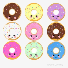 Donut Kawaii Donuts Cute Digital Clipart Graphics Clip - Cute Donut Clipart, HD Png Download, Free Download