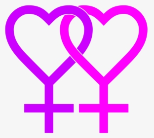Lesbianl Symbol Two Hearts - Lesbian Symbol Svg, HD Png Download, Free Download
