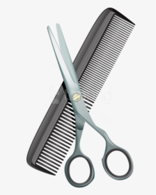 Scissors Clipart Comb - Barber Scissors And Comb Png, Transparent Png, Free Download
