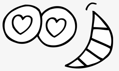 Eye Coloring Pages For Kids 21 Eye Coloring Pages Two - Heart Eyes Black And White, HD Png Download, Free Download