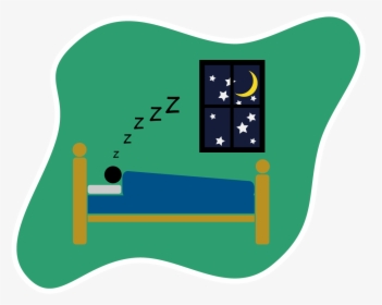 Illustration Of Person In Bed With Night Sky Behind - Illustration, HD Png Download, Free Download