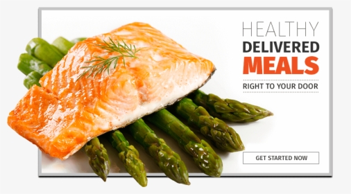 Healthy Food Delivery Service , Png Download - Grilled Salmon With Asparagus, Transparent Png, Free Download