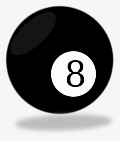 Billiard Ball,indoor Games And Sports,pocket Equipment,nine - 8 Ball Black And White, HD Png Download, Free Download