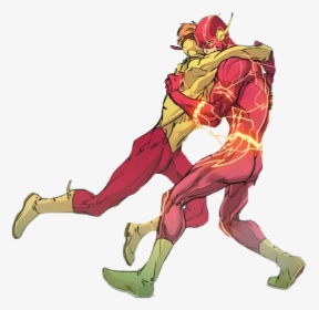 Transparent Kid Flash Png - Flash And Kid Flash Hug, Png Download, Free Download