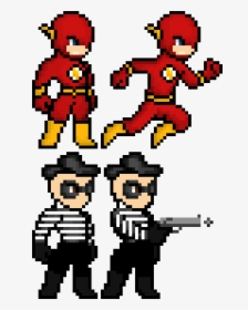 Transparent The Flash Clipart - Grid Pixel Art The Flash, HD Png Download, Free Download