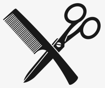 Symbol,scissors,line - Scissors And Comb Logo, HD Png Download, Free Download