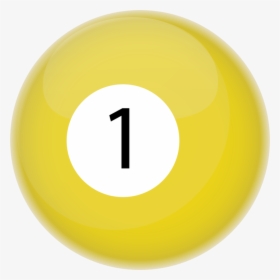 Circle,yellow,billiard Ball - 1 Ball In Pool, HD Png Download, Free Download