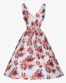 Floral Dress Transparent Background Clothing - Floral Flare Dresses, HD Png Download, Free Download