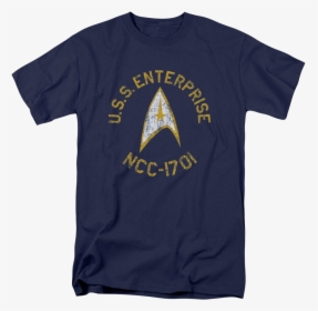 Blue Distressed Uss Enterprise Star Trek T-shirt - T-shirt, HD Png Download, Free Download
