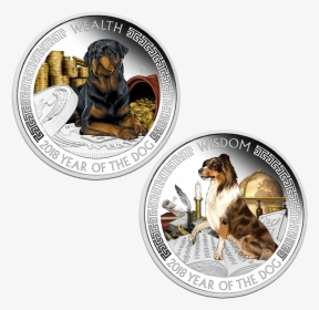 2018 $1 Year Of The Dog Wealth And Wisdom 1oz Silver - Monedas Año Del Perro 2018, HD Png Download, Free Download