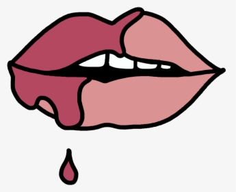 Transparent Lipgloss Clipart - Cartoon Lip Gloss On Lips, HD Png Download, Free Download