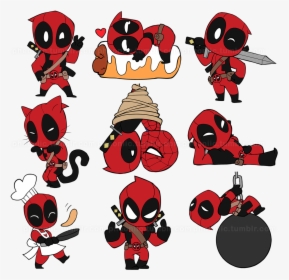 Transparent Dead Pool Png - Cute Chibi Deadpool Drawing, Png Download, Free Download