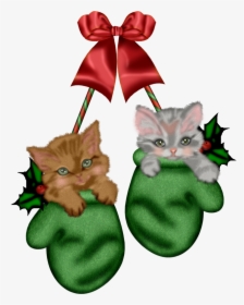 Christmas Stocking Kitten Clipart, HD Png Download, Free Download